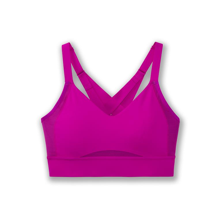 Brooks Women's DRIVE INTERLACE Sports Bras - Magenta/Heliotrope - Canada (UTKHM-8609)